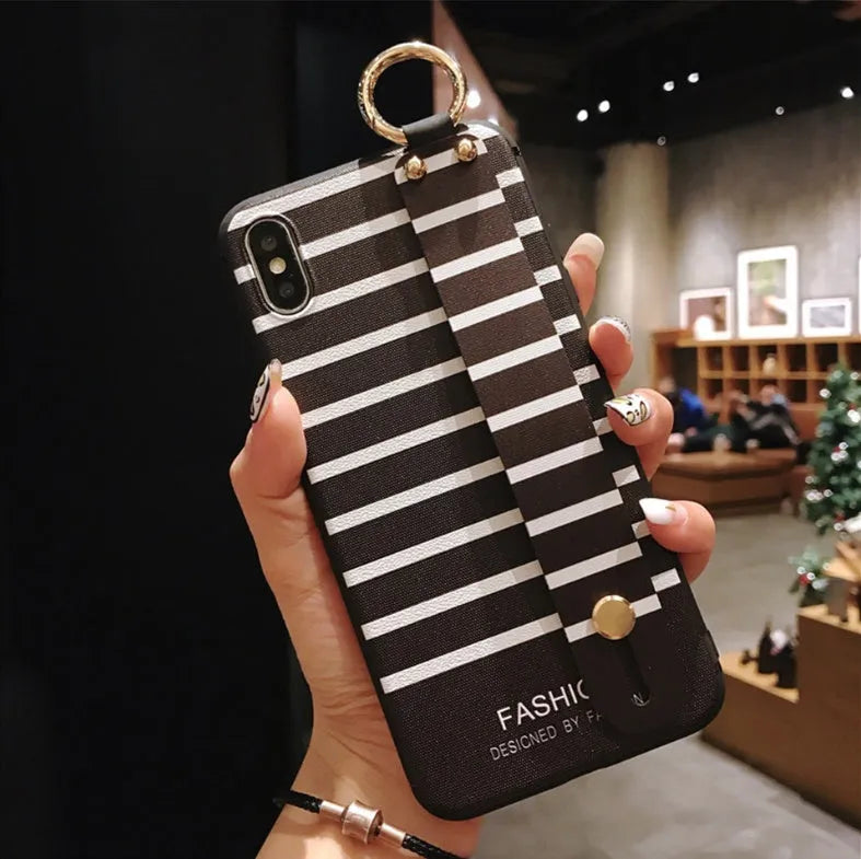 Samsung Galaxy phone case with a flip-out kickstand bracket on the back, shown in a simple TPU design.