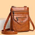 Women's vertical crossbody mobile phone bag in PU material with shoulder strap
