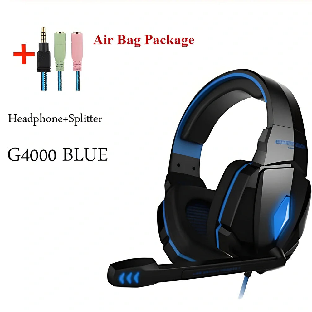 Black and red wired gaming headset with 40mm speakers, microphone, and 2.1m braided cable for surround sound gaming