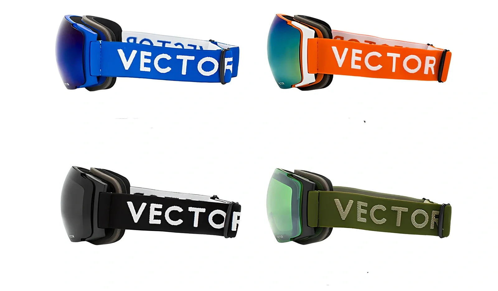 Compass blue ski goggles with double-layer anti-fog spherical lenses and magnetic attachments for men and women