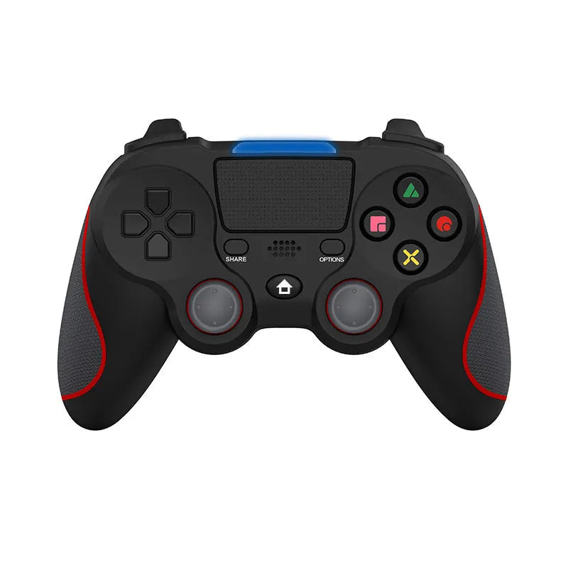 PS4 wireless gamepad controller in ABS plastic, available in blue grey red, 155x110x58mm