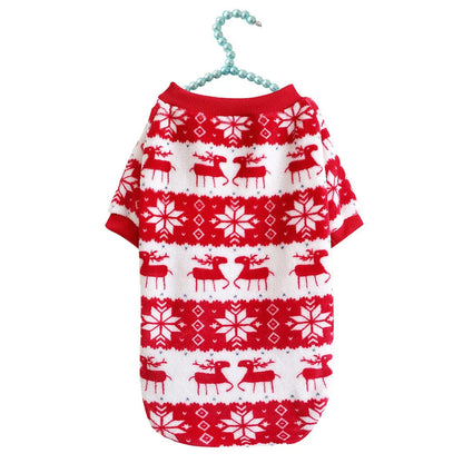 Winter Warm Padded Dog Clothes Christmas Pet Sweater in big red, perfect for keeping your pet warm and stylish