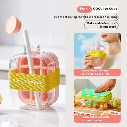 One-Click Molding Cooling Cup with instant ice maker and zero-contact design in various colours