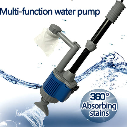 Aquarium multifunction water changer with 84 cm 28 W model, 16 mm hose, and suction ports for gravel vacuuming and siphoning