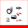 Blue automotive power circuit test pen with TFT display, extension cable, and accessories in protective case