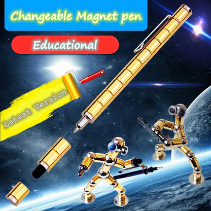 Magnetic Modular Pen with erasable ink and high-sensitivity capacitive head for stress relief and creative writing