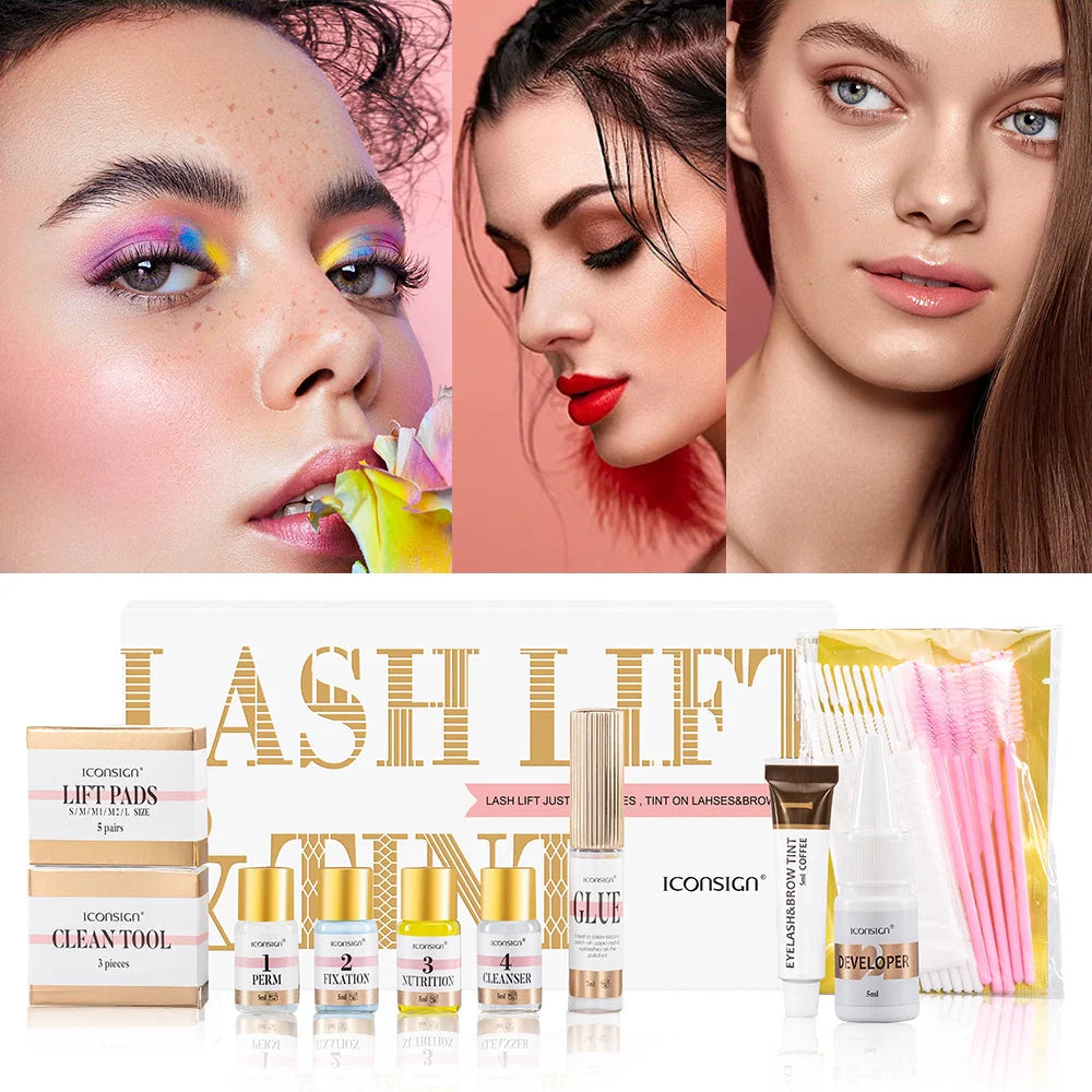 ICONSIGN Lash Lift and Eyebrow Dye Tint Kit with tools and solutions for DIY beauty enhancement