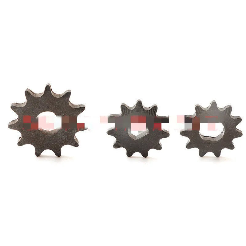Single 11-tooth cast iron non-circular gear for a 25hT8F motorcycle chain reduction motor.