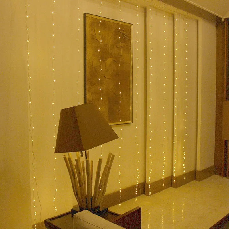 Christmas LED curtain lights 3x3 metres 304 beads remote control party wedding decoration