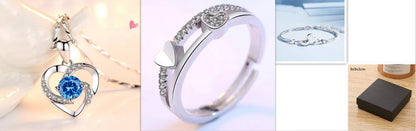 925 Sterling Silver Adjustable Charm Bracelet for Women with romantic detailing