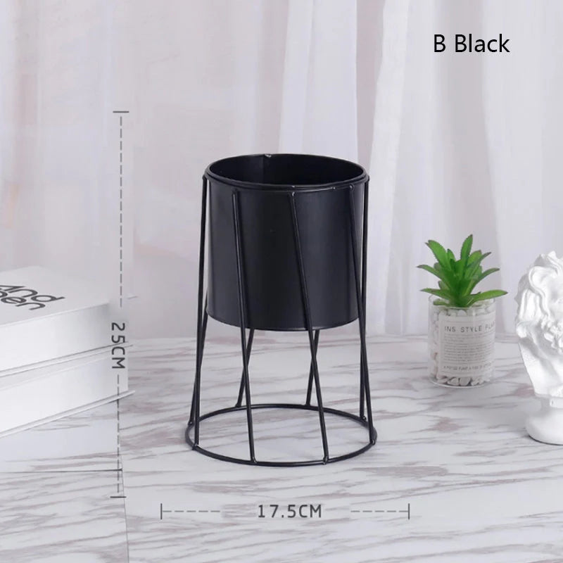 Nordic INS Simple Iron Flower Stand with detachable pot for succulents and air plants