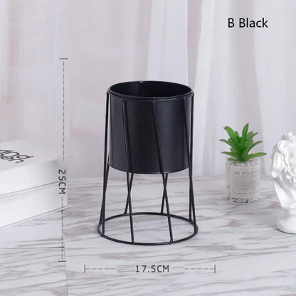 Nordic INS Simple Iron Flower Stand with detachable pot for succulents and air plants