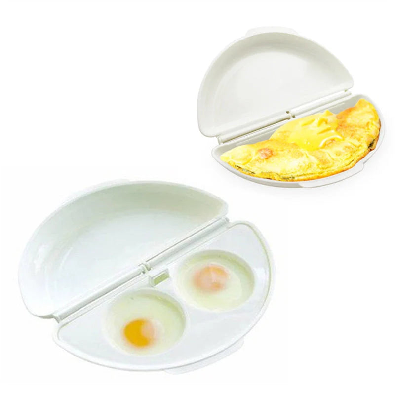 Non-toxic PP microwave oven egg tray for quick steamed eggs, 11.5*21*5cm