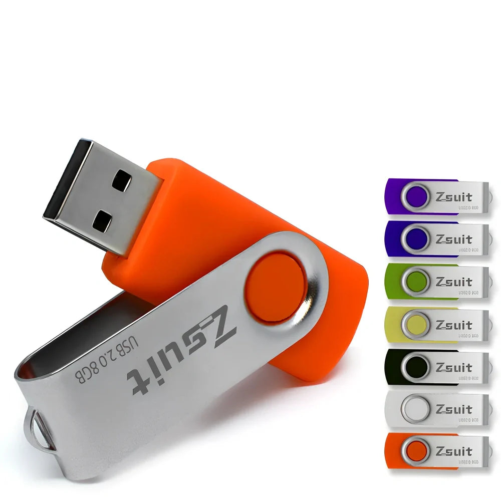 Creative 360 degree rotating 64GB USB drive in silver polychromatic finish, 5.5cm metal body with swivel cap