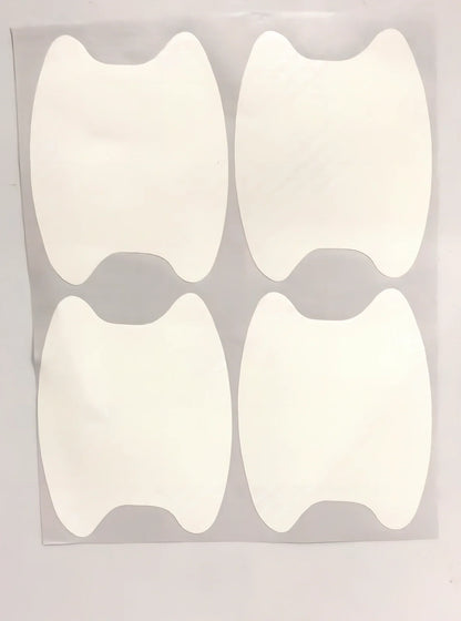 4-piece black carbon fibre car door handle stickers, 8.5 cm x 6.8 cm, scratch protection for vehicles