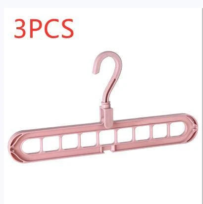 9-hole clothes hanger organizer in white, green, gray, and pink options