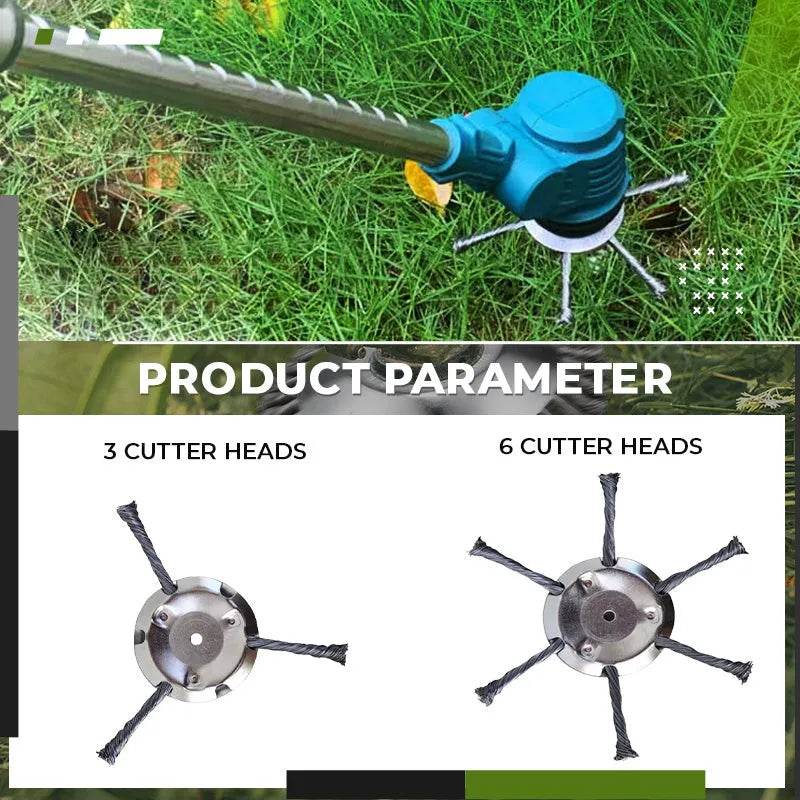 Stainless steel wire wheel attachment for electric mower with 150mm diameter