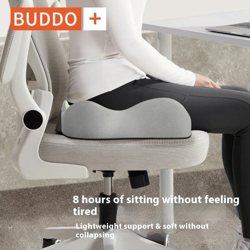 Memory foam seat cushion with waist rest support in grey colour option on office chair