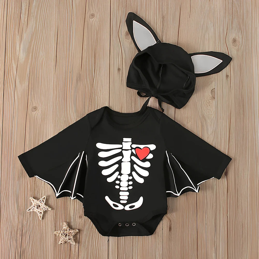 Black cotton headband two-piece children's set, long sleeve top and headband for sizes 70-100cm, 70% cotton fabric