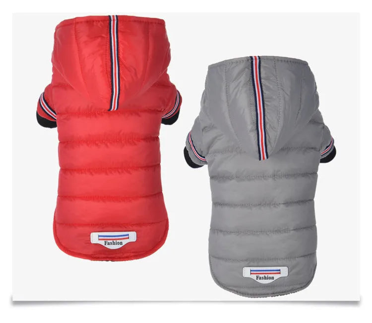 Grey cotton autumn dog clothes for small to large pets with back length 19-39 cm