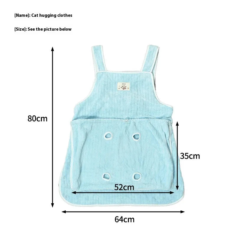 Cloth cat petting apron available in multiple colours with optional hole perforations