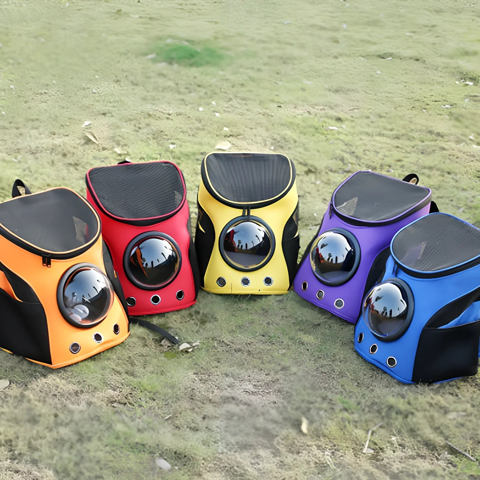 Blue Cat&Dog Astronaut Capsule Backpack, 35x36x27cm pet carrier with transparent window for secure travel