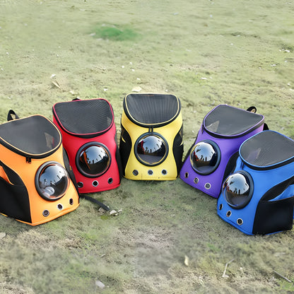 Blue Cat&Dog Astronaut Capsule Backpack, 35x36x27cm pet carrier with transparent window for secure travel