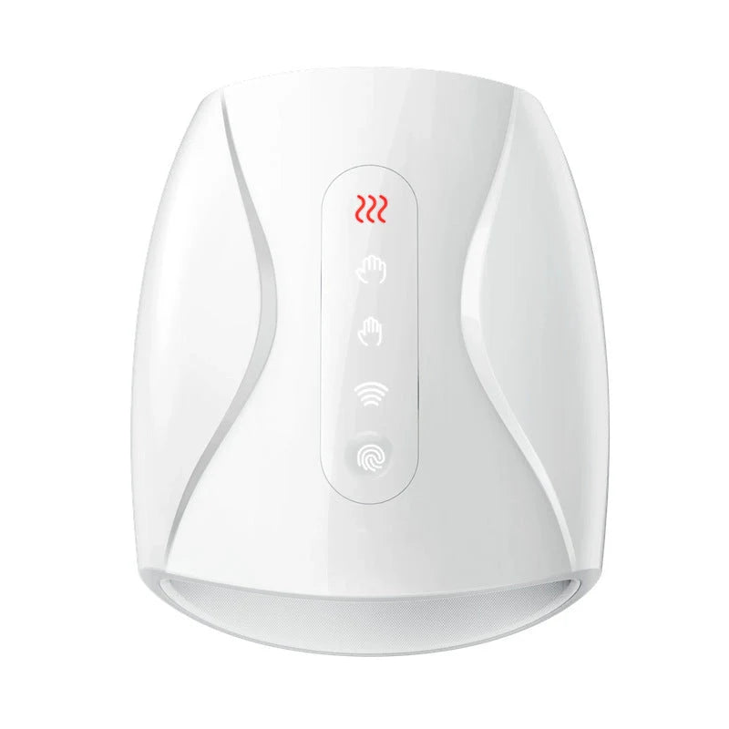 Electric mouse hand massage instrument with heating function, white colour, compact size 24x13cm