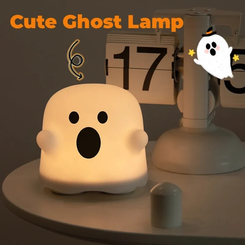 Silicone touch sensor night light showing soft glow illumination and compact design