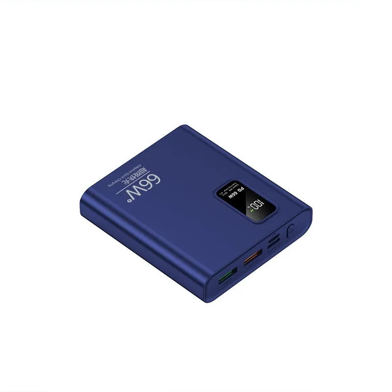 66W bidirectional super fast charge 20000mAh digital display power bank in cool black with USB ports