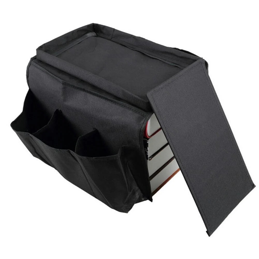 Oxford fabric sofa armrest organizer with multiple pockets for remote controls and magazines