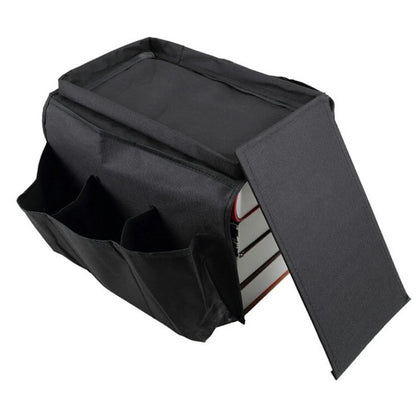 Oxford fabric sofa armrest organizer with multiple pockets for remote controls and magazines