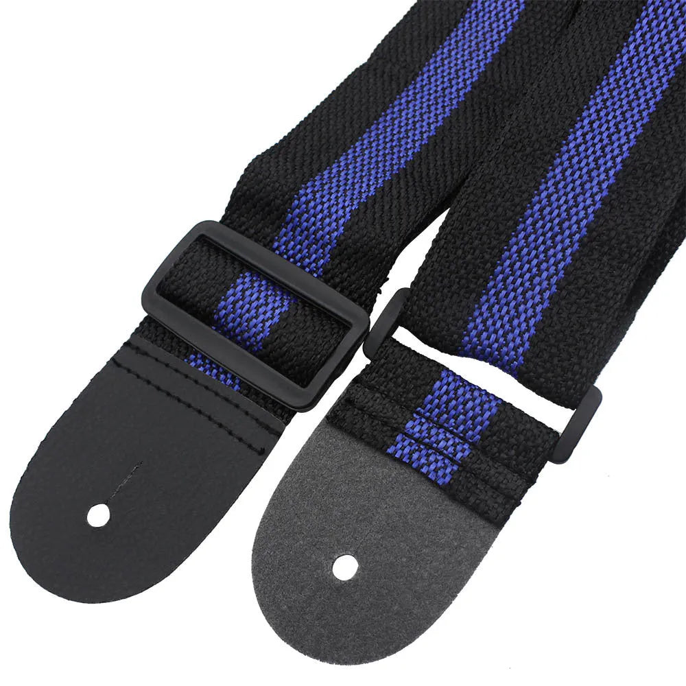 Universal woven crossbody instrument strap for guitar, bass, and ukulele in five colour options.