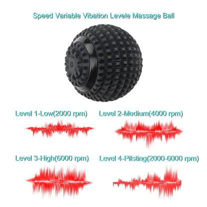 Four-Speed Electric Massage Ball in black, blue, and pink for muscle recovery