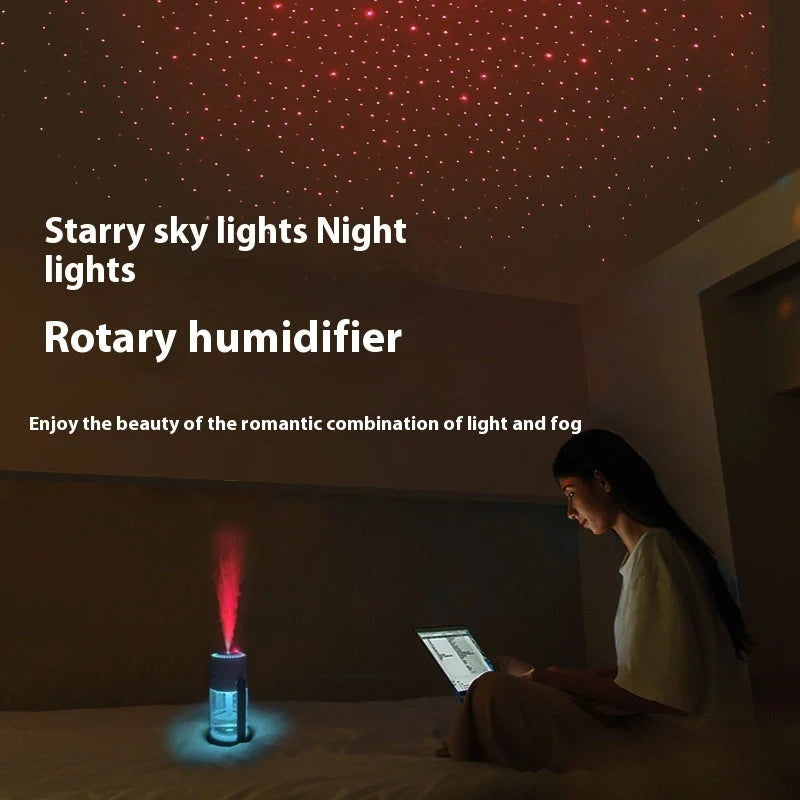 Starry Sky Projection Humidifier with ambient light and USB portability