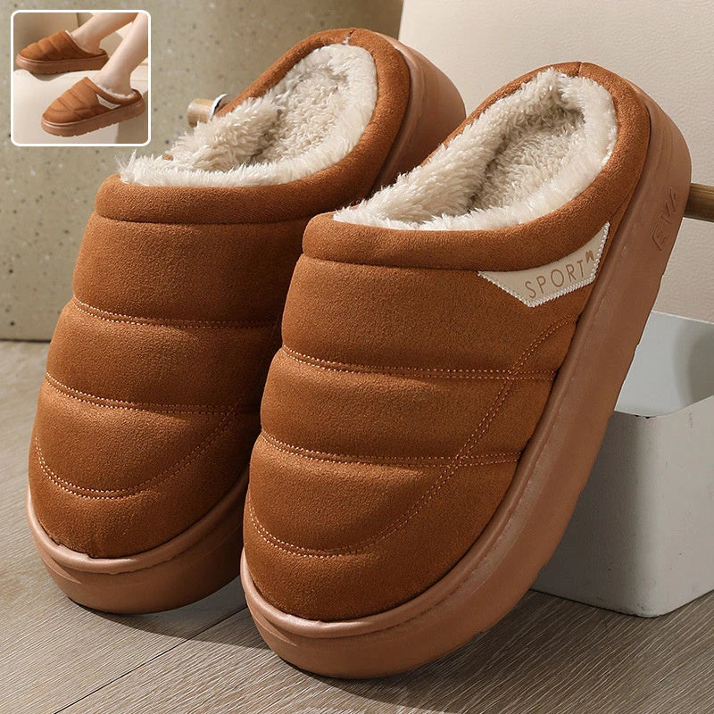 Cozy plush winter slippers in a variety of colors, featuring suede uppers and plush lining for exceptional indoor comfort and warmth.