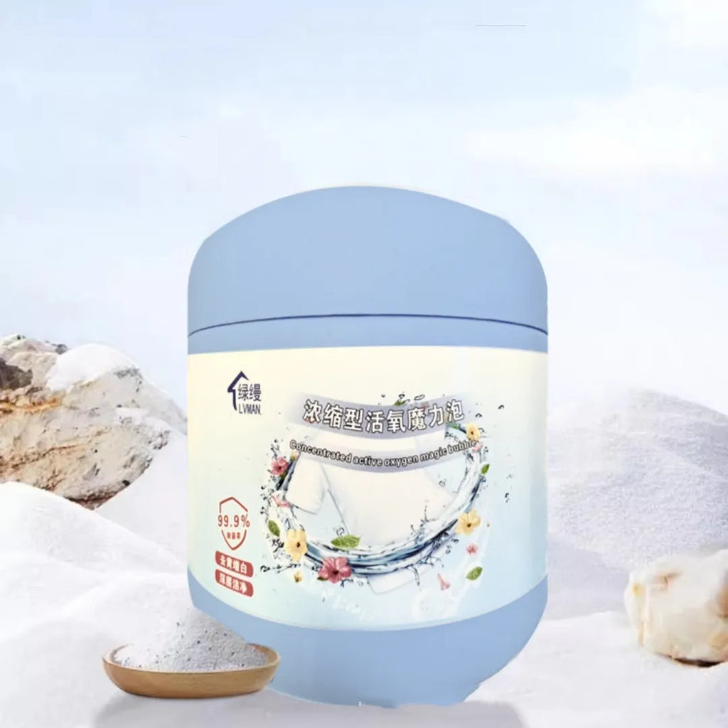 400g bottle of active oxygen bleaching powder for laundry stain removal.