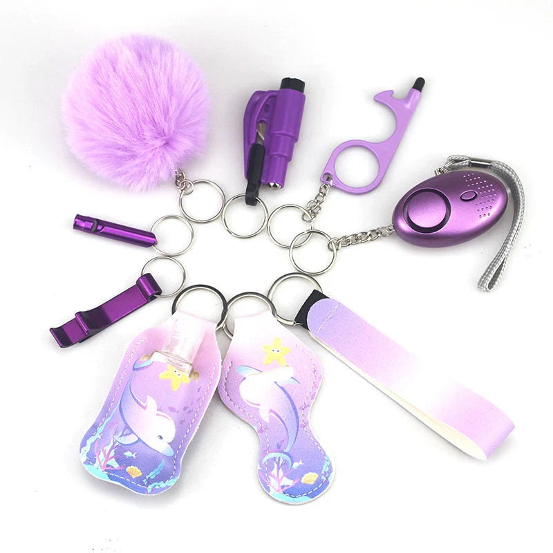 Keychain accessory bottles in various colours, made from durable artificial leather