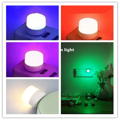 Compact USB LED night light in multiple colours for eye protection and portable use