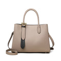 Niche contrast colour one shoulder western style genuine leather bag in Lotus Pink, horizontal square shape with slit pocket
