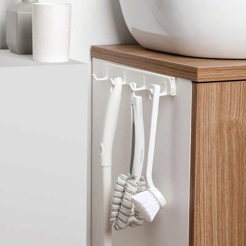 Four-row gap hook for kitchen and bathroom storage, made from durable ABS plastic