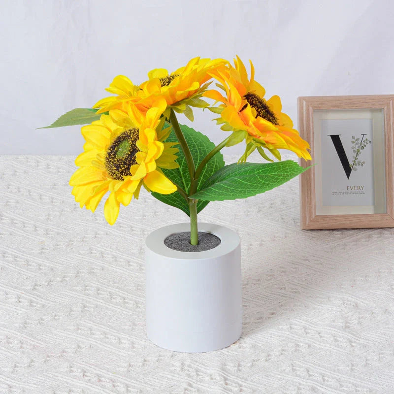 Enchanting Sunflower Lamp with LED modeling lights, creating a warm and natural ambiance for any room in your home