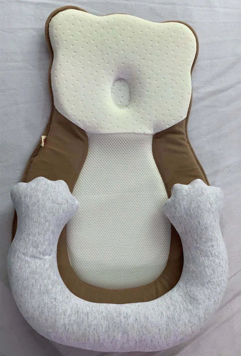 Portable folding baby travel crib with a soft cotton sleep cushion for newborns