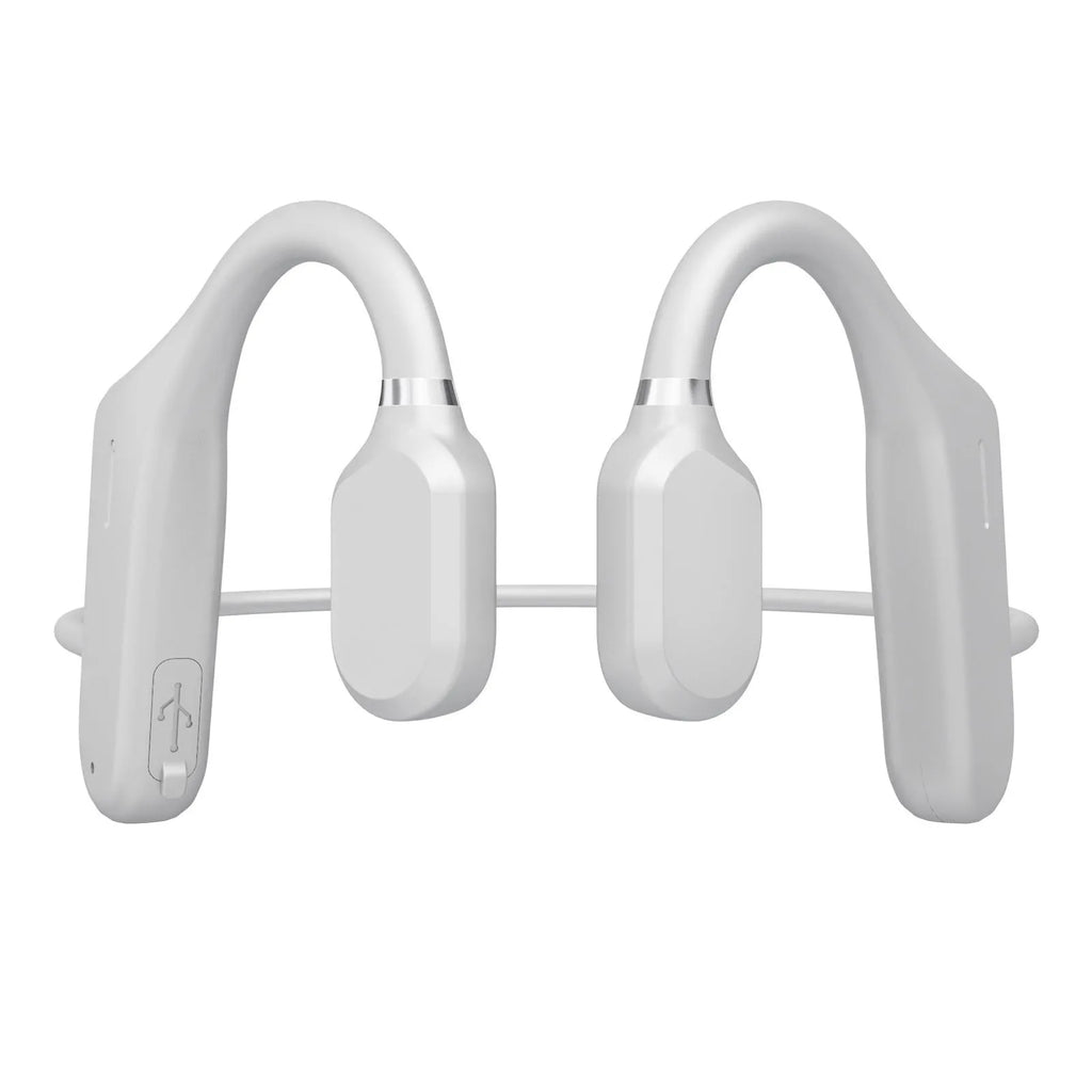 Bone conduction wireless Bluetooth 5.0 hanging ear headset in black blue and grey colour options