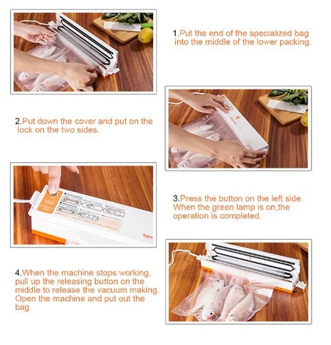 Food-Pro Sealer vacuum sealing machine in various colors for food and document preservation