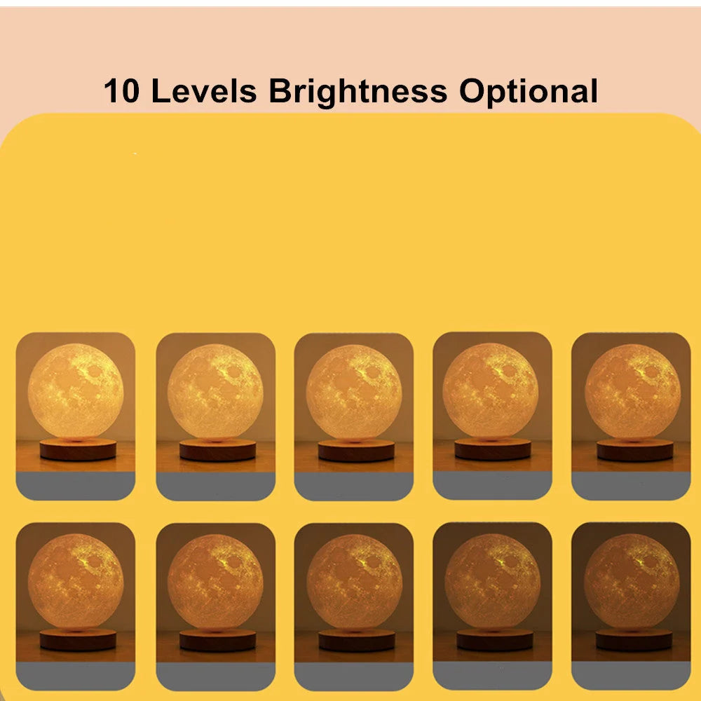 3D Magnetic Floating Levitating Moon Lamp with touch control and 3 colour options