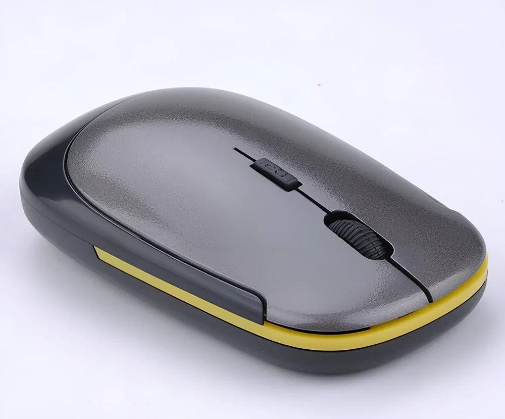 Red wireless Bluetooth optical mouse for laptops, 10x6x2cm size with 1200dpi sensor and 2m range