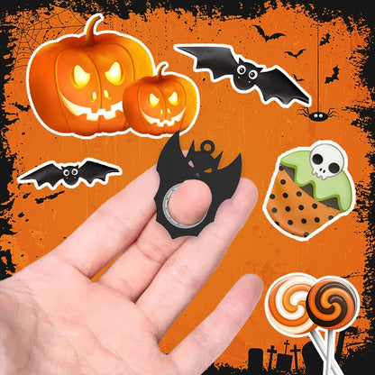 Halloween Bat Demon Ghost Fidget Spinner Keychain for stress relief