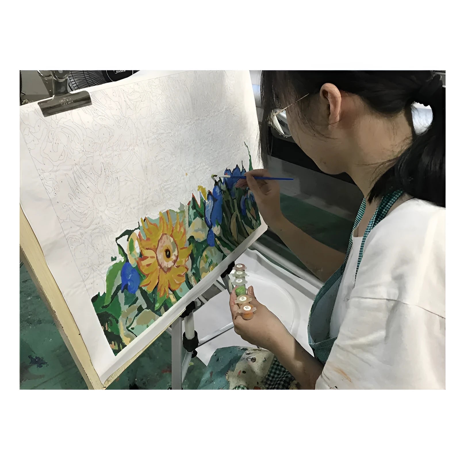 40x50cm DIY digital painting canvas kit with pre-printed body artwork, brushes, and hooks