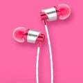 Black in-ear wired headphones with 3.5mm plug, microphone on cable, and silicone ear tips.